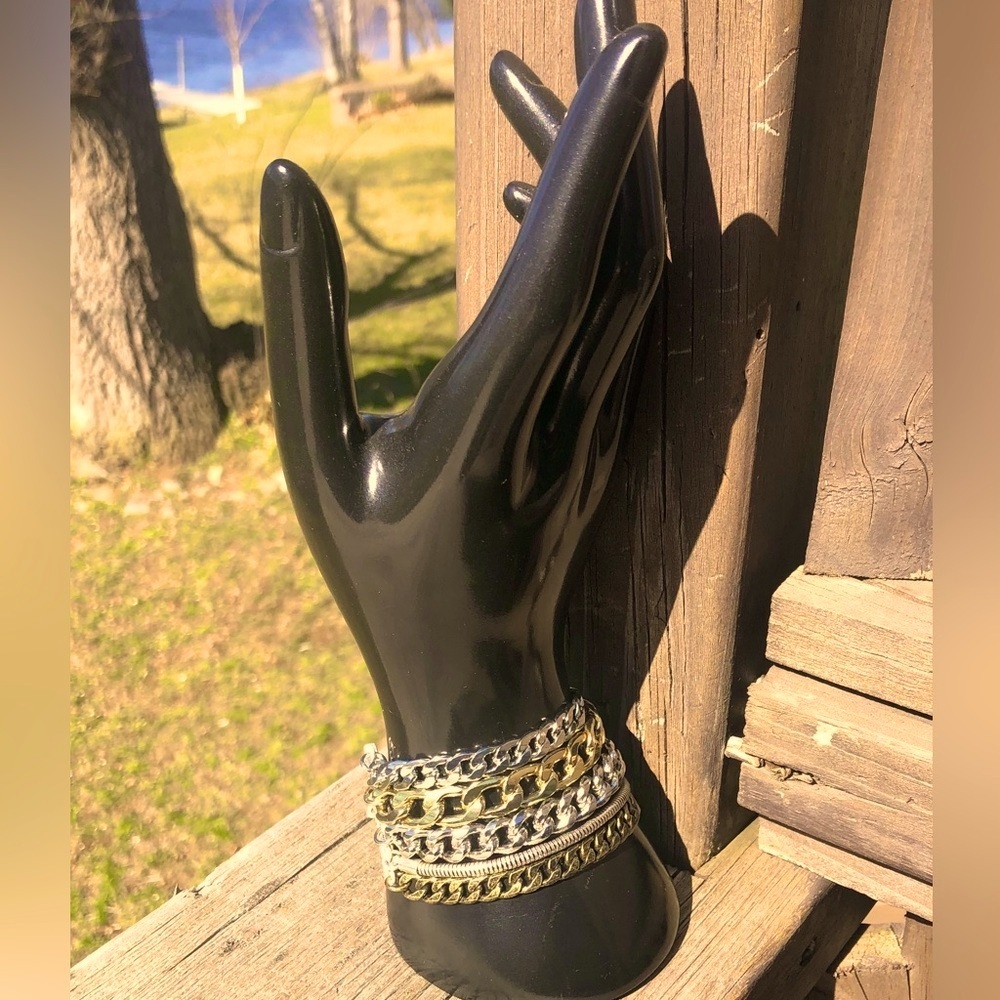 JENNY BIRD Mixed Metal Stacked Chain Bracelet - Picture 5 of 11
